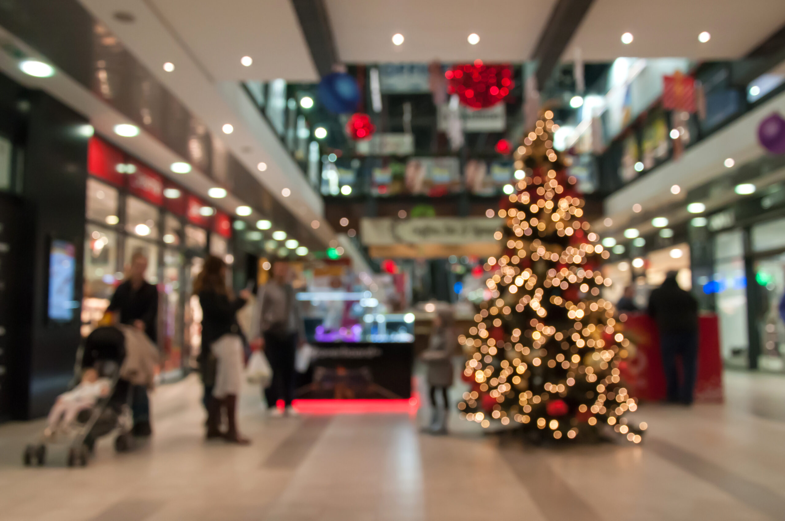 Shops displaying their holiday marketing campaigns