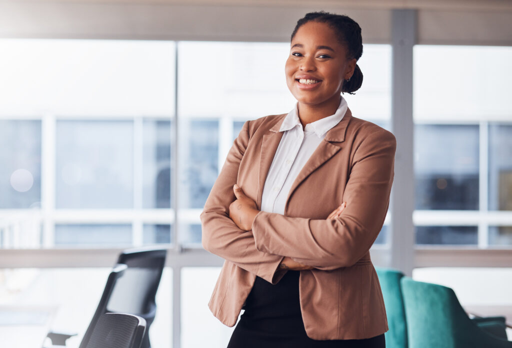 Happy sales professional